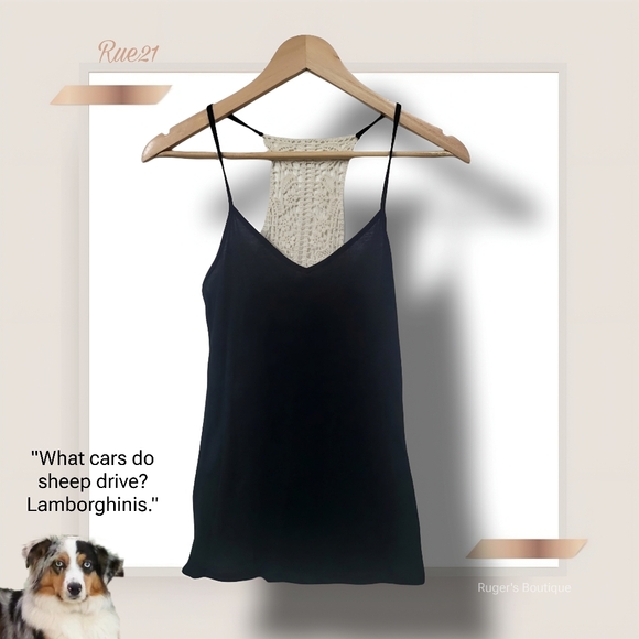 🌿Rue21 Womens Small Crochet Racerback Blank Tank Top--So Cute! - Picture 10 of 11